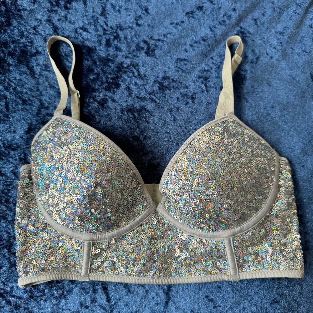 Silver Sequin Corset